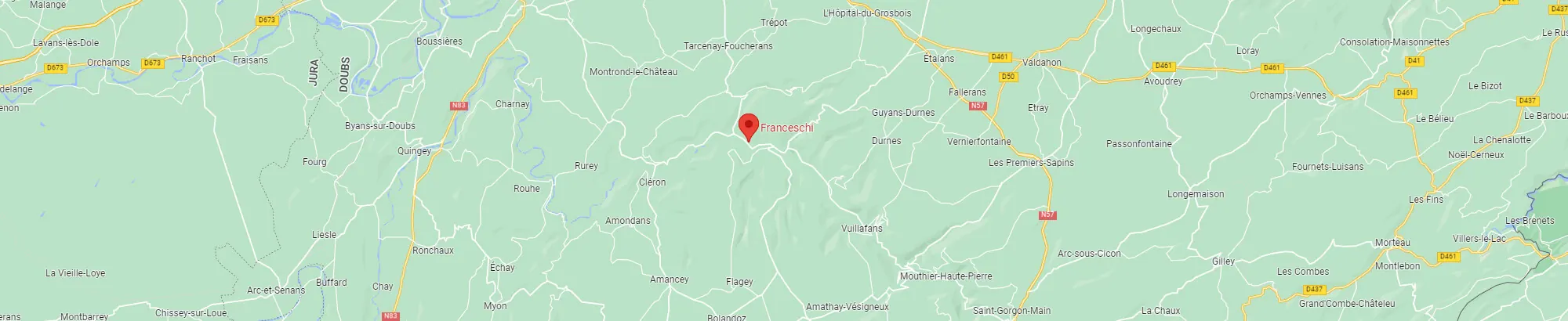 Plan d’accès : Chauffage Franceschi, 9 rue de Cantley à Ornans